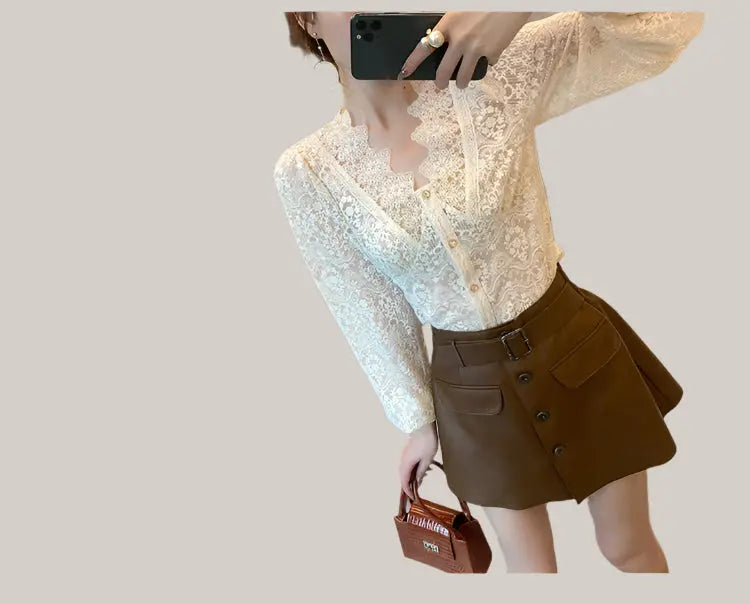 Elegant Korean Fashion Clothing White