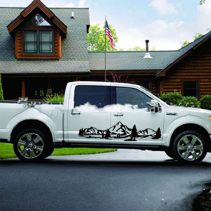 Car Stickers, Pine Tree Graphics, Body Stickers, Garland