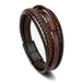 Men's Genuine Leather Classic Bracelet Bronze