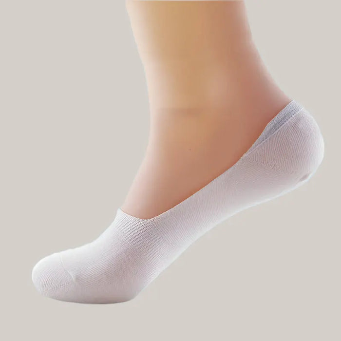 Summer Thin Boat Socks With Bamboo Fiber White
