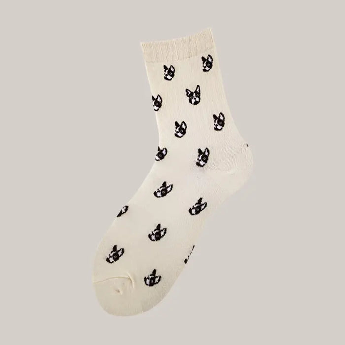 Socks For Men And Women Dog head white One size
