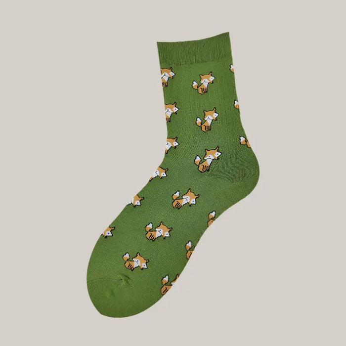 Socks For Men And Women Fox green One size