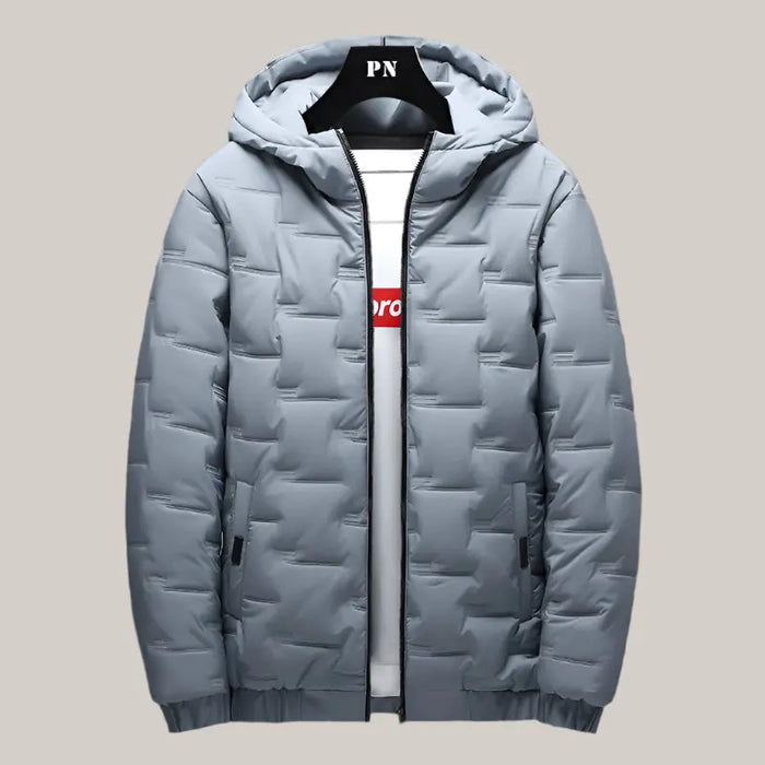 Warm Hooded Cotton Jacket Men Grey