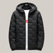 Warm Hooded Cotton Jacket Men Black