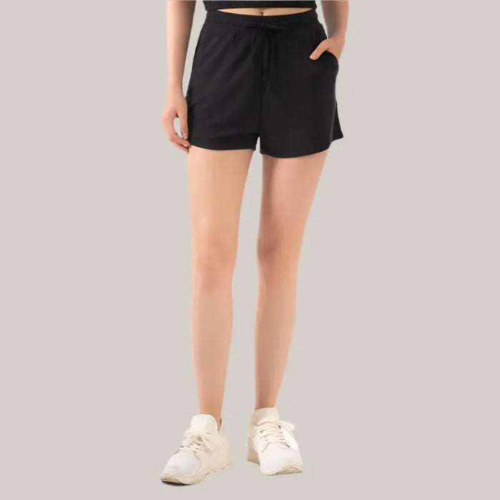 Lace Wide Loose Shorts Women Black