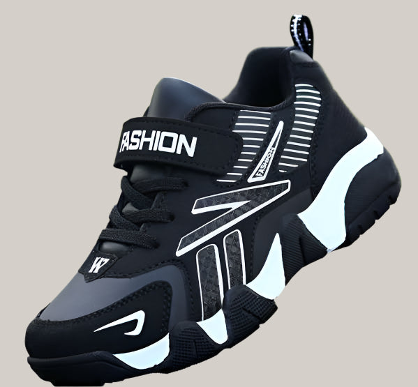 Kids' Sports Sneakers Black leather