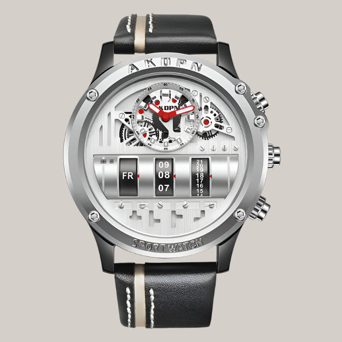 Uniquex Leather-Strap Watch White