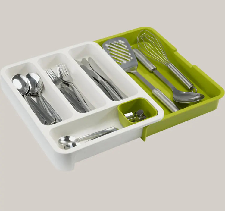 2-Tier Plastic Kitchen Countertop Organizer White and green
