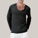 Cotton And Linen Ethnic Style Men's T-shirt Black