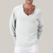 Cotton And Linen Ethnic Style Men's T-shirt White