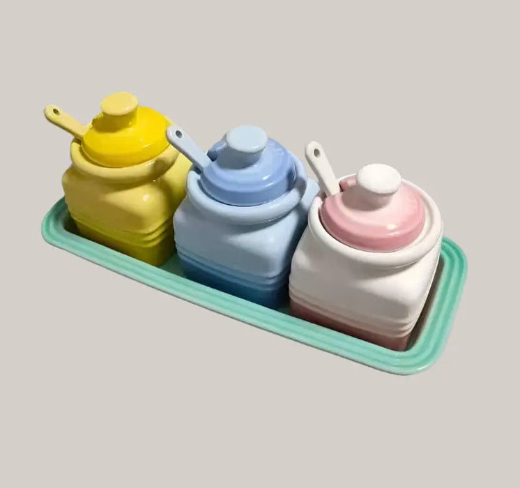 3-Piece Ceramic Seasoning Jar Set 3piece set