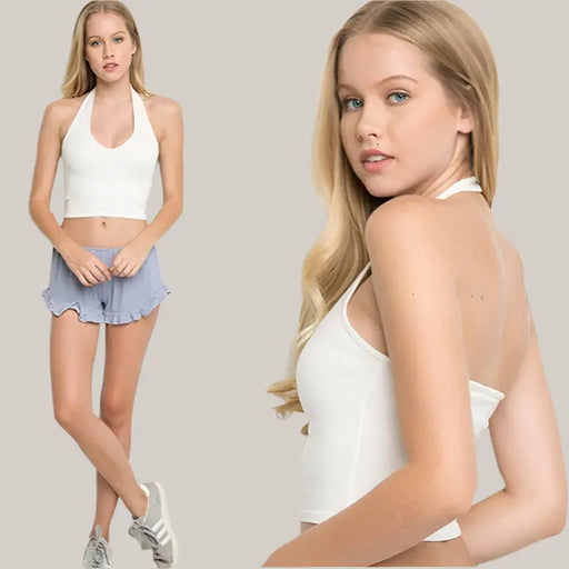 Crop Top White Sexy Vest