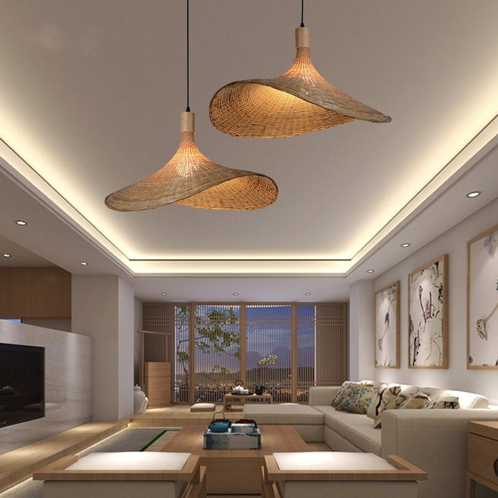 Japanese-Style Bamboo Chandelier