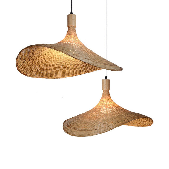 Bamboo Chandelier New Japanese Style Lamps 60cm Warm light