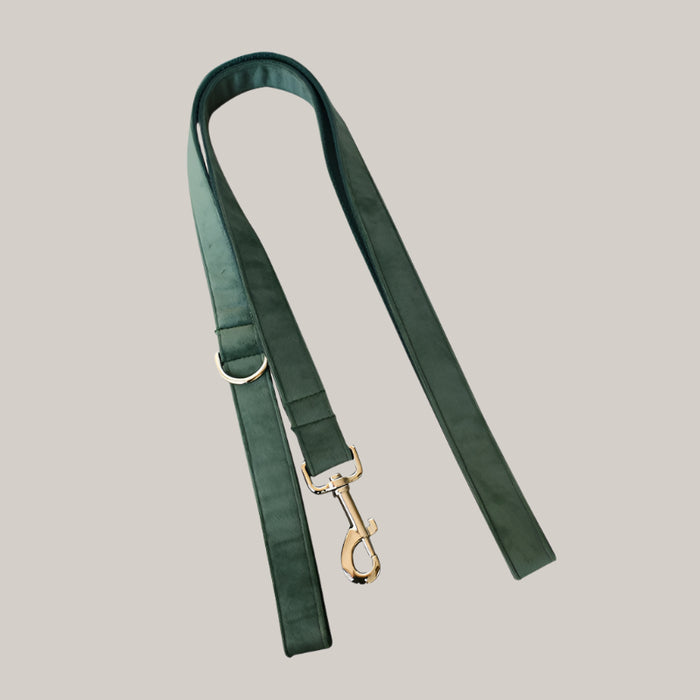 Green Velvet Dog Collar and Leash Set Dog rope