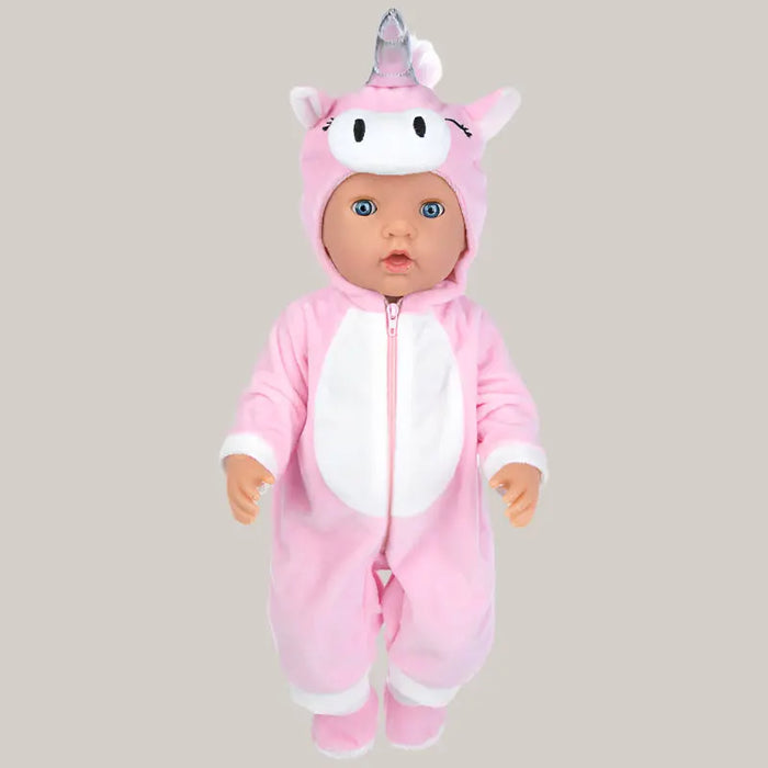 43 cm Doll with Pajama Outfit – 7 Designs Pink