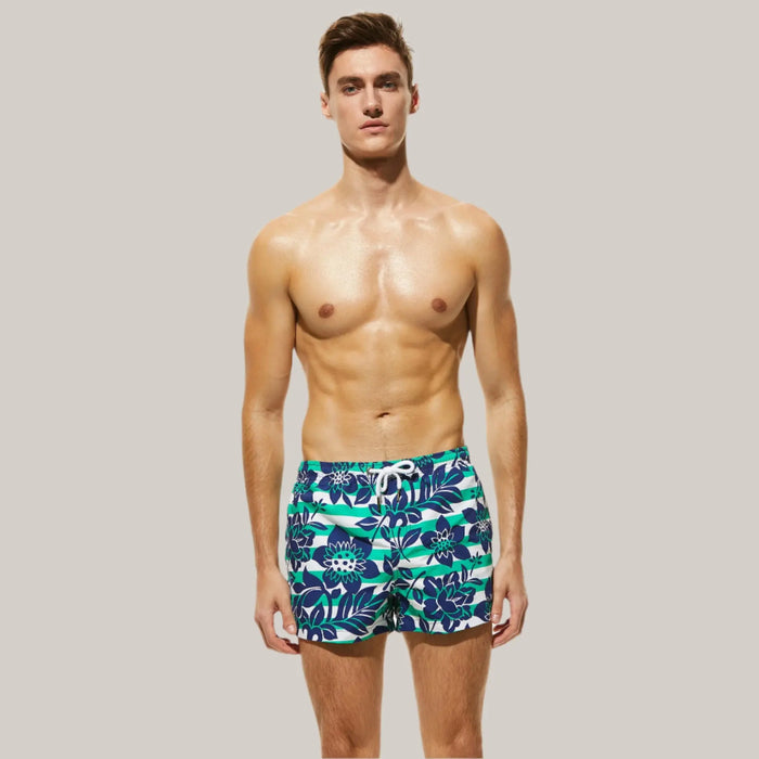 Men's Beach Shorts GREEN STRIPES