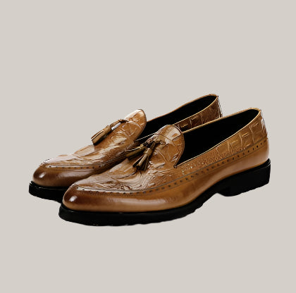 Men's Brogue Tassel Dress Shoes Brown