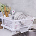 Plastic Kitchen Dish Draining Rack, 44.5 × 24 × 18 cm White M