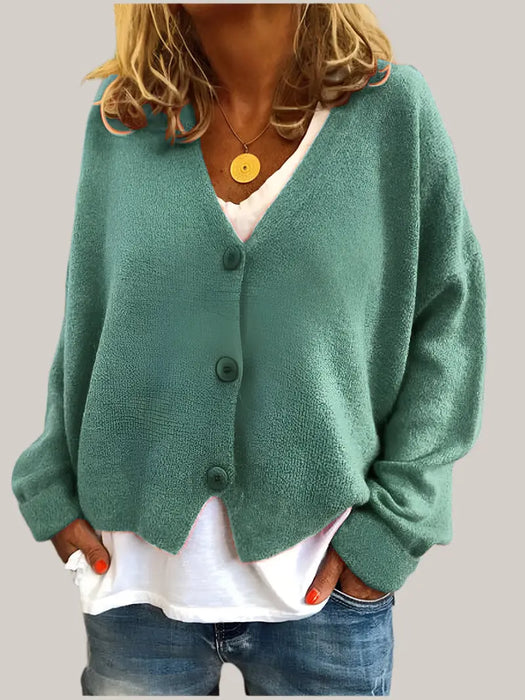 Women Cardigans Sweater Green