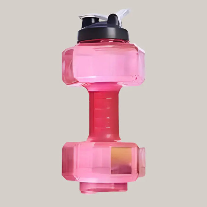 Dumbbell-Shaped 2.2 L Water Bottle – 5 Colors Pink