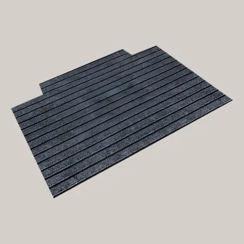 Striped Machine-Woven PVC Kitchen Floor Mat Grey 40x140cm