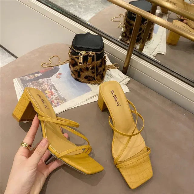 Platform Strap Sandals – EU 35 to 39, 6 Colors Yellow