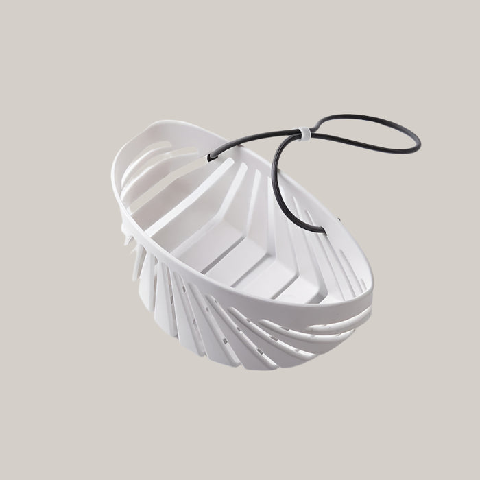 Shell-Shaped PE Kitchen Sink Drain Basket with Lanyard White
