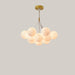 Nordic Moon Bubble LED Chandelier, 4000K Golden 13pcs White ball 12cm