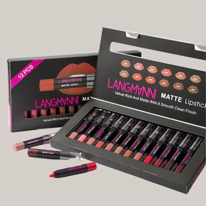 12-Piece Velvet Matte Lipstick Set – 3.5 g Each default