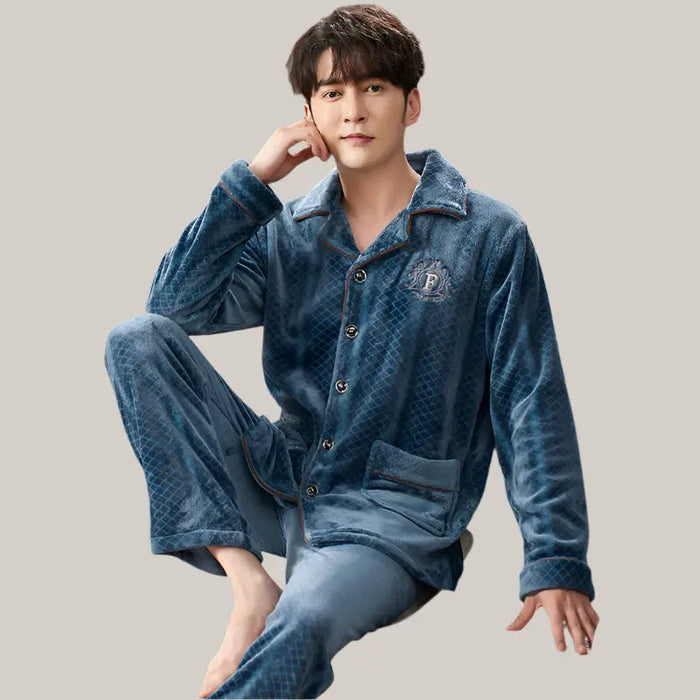 Men's Winter Flannel Pajamas Suit YD9290