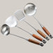 4-Piece 304 Stainless Steel Kitchen Utensil Set with Rosewood Handles Set