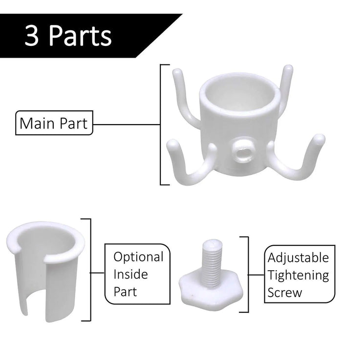 Beach Umbrella Pole Hanger – 4 Hooks, 3 Colors