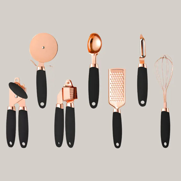 Kitchen Household Peeler Gadget Copper Plating Set black