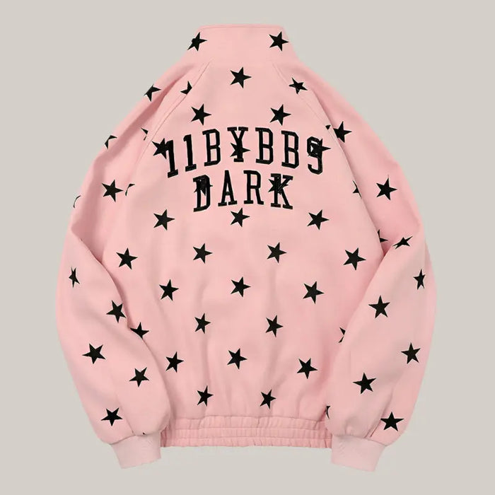 Autumn New Cardigans Star Hoodie Men Pink