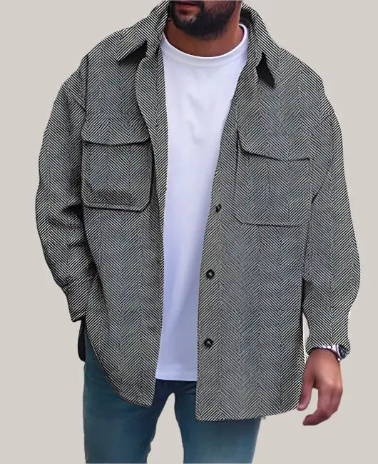 Coat Men Polo Collar Top Figure 3