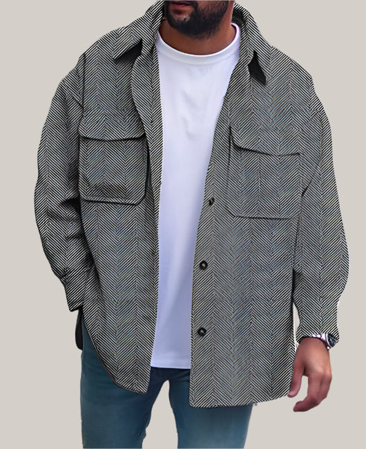 Coat Men Polo Collar Top