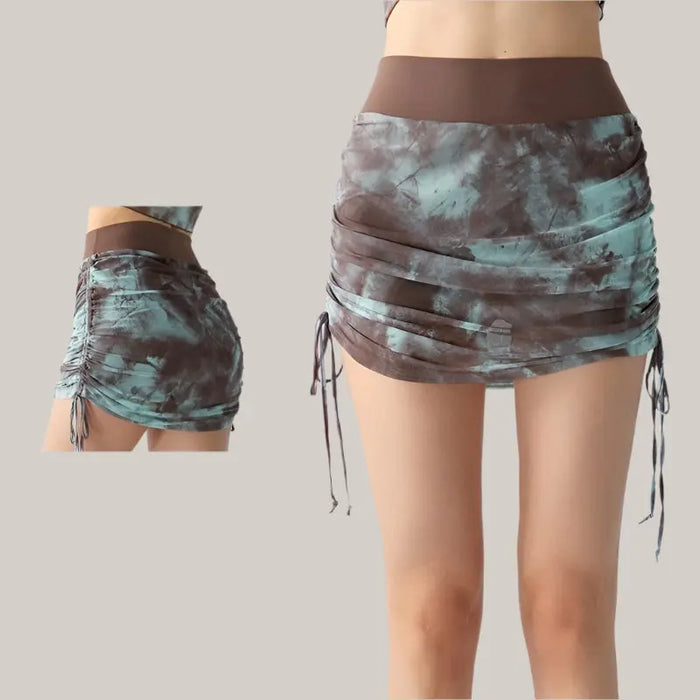 Printed Tie-dyed Mesh Yoga Skirts Twilight Rose