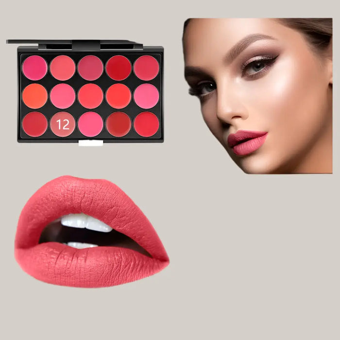15-Color Lip Makeup Palette