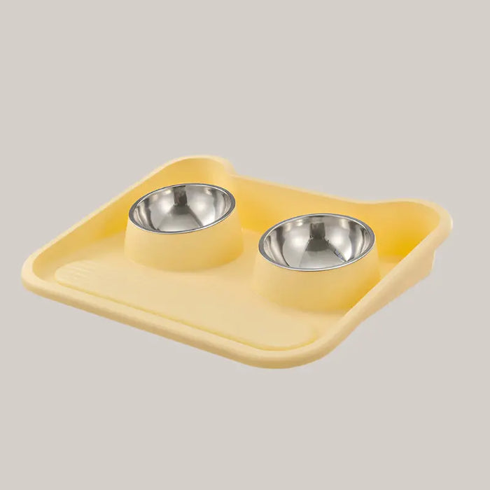 Pet Feeding Bowl for Cats and Dogs Yellow