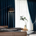 Modern Flannel Room-Darkening Curtain Panel Dark Blue