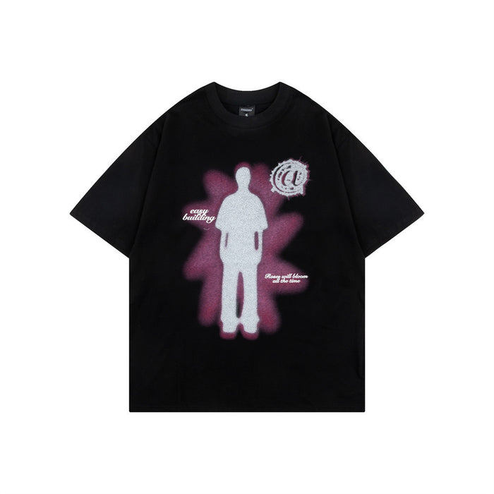 Human Shadow Print Men Summer Clothing