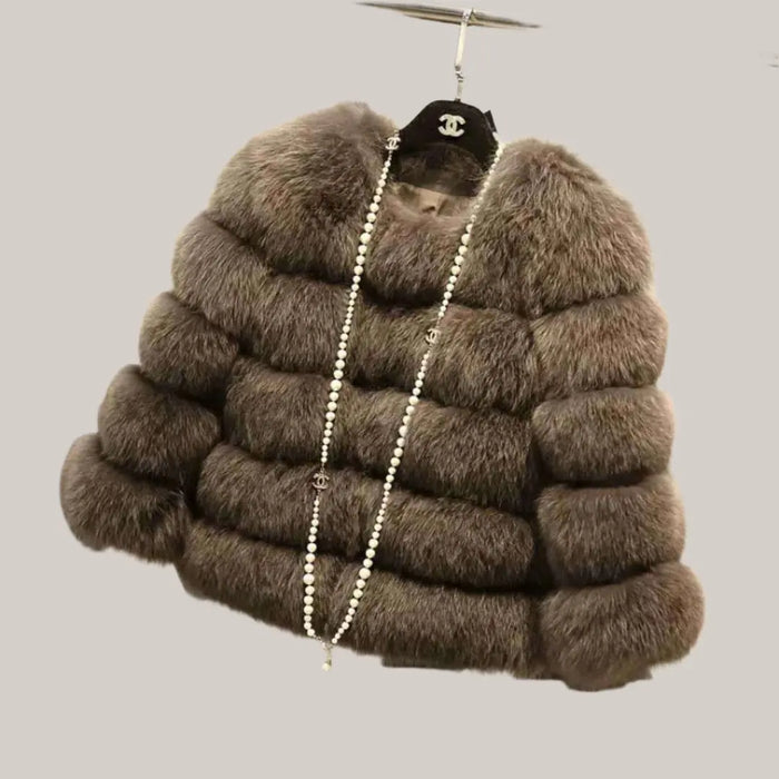 S-3XL Mink Coats Women Winter Dark Gray