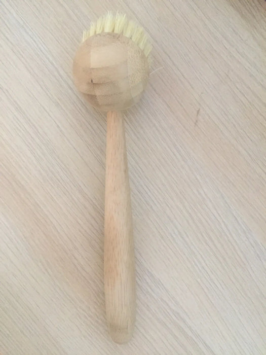 Bamboo Handle PET Kitchen Cleaning Brush, 18.5 cm