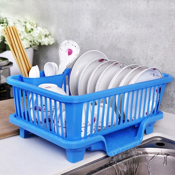Plastic Kitchen Dish Draining Rack, 44.5 × 24 × 18 cm