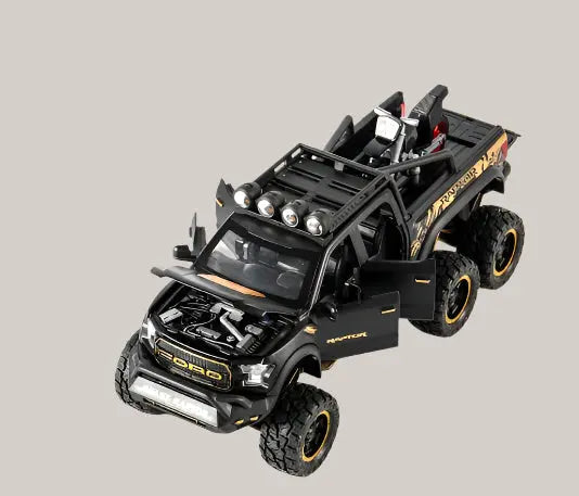 1:28 Pull-Back Pickup Truck Model – 4 Colors Matte Black