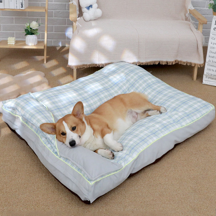 Warm Bed for Dogs and Cats Green cushion