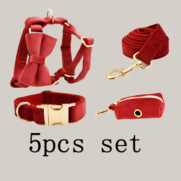 Dog Collar with Leash Attachment 5PC Set