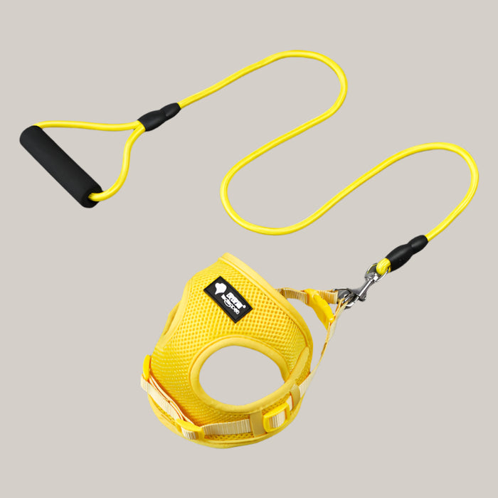 Dog Collar and Leash Set Yellow Large
