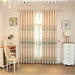 Embroidered Polyester Room-Darkening Curtain Fabric Beige